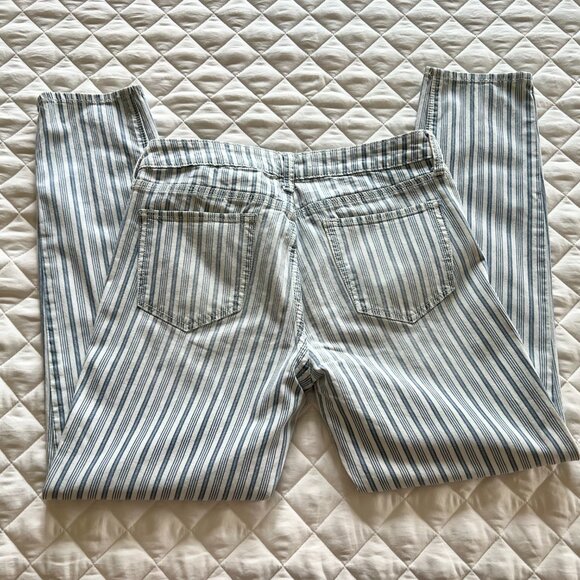 Stylus Blue & White Stripe Skinny Ankle Pants - Picture 4 of 6